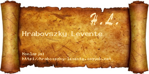 Hrabovszky Levente névjegykártya