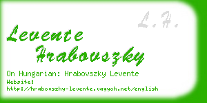 levente hrabovszky business card
